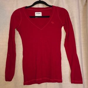 red long sleeve Abercrombie top